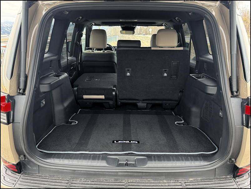 2024 lexus gx550 overtrail rear cargo space storage size