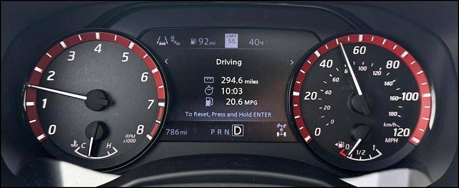 2024 nissan frontier sv - display screen: main gauges