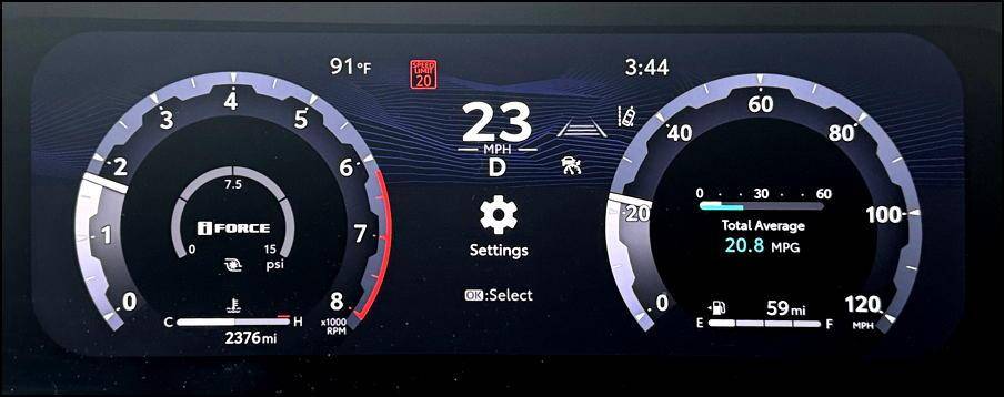 2024 toyota tacoma - main gauge display