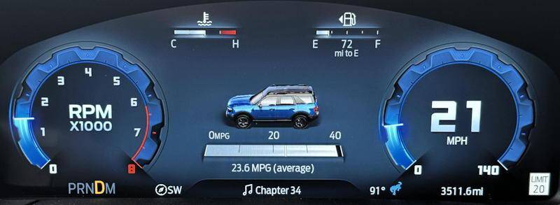 2025 ford bronco sport badlands - interior main gauge display