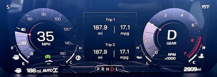2025 gmc canyon 4wd at4x aev - main gauge display @ 35mph