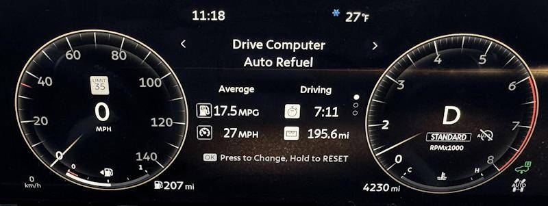 2025 infiniti qx80 autograph - main gauge display