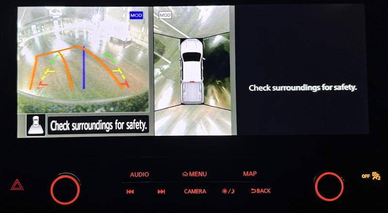 2025 nissan frontier sv - reverse camera at night view: hard to interpret