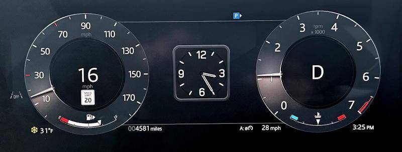 2025 range rover velar se - main gauge display