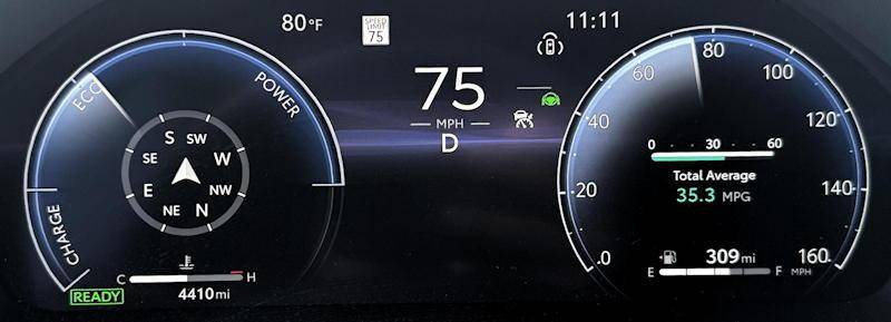 2025 toyota grand highlander nightshade hybrid - main display gauge controls speedometer