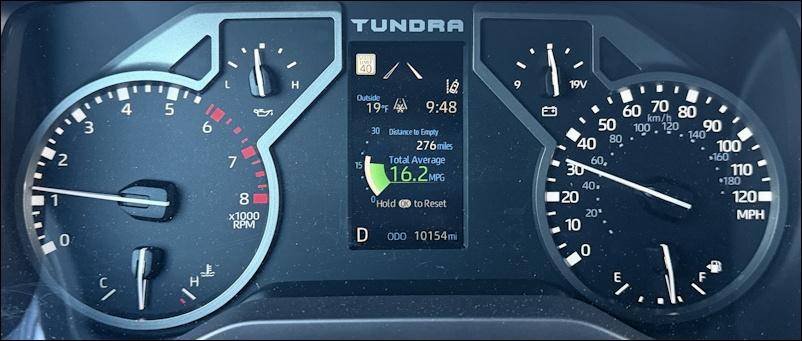 2025 Toyota Tundra SR5 TRD Rally 4x4 Main Gauge Display