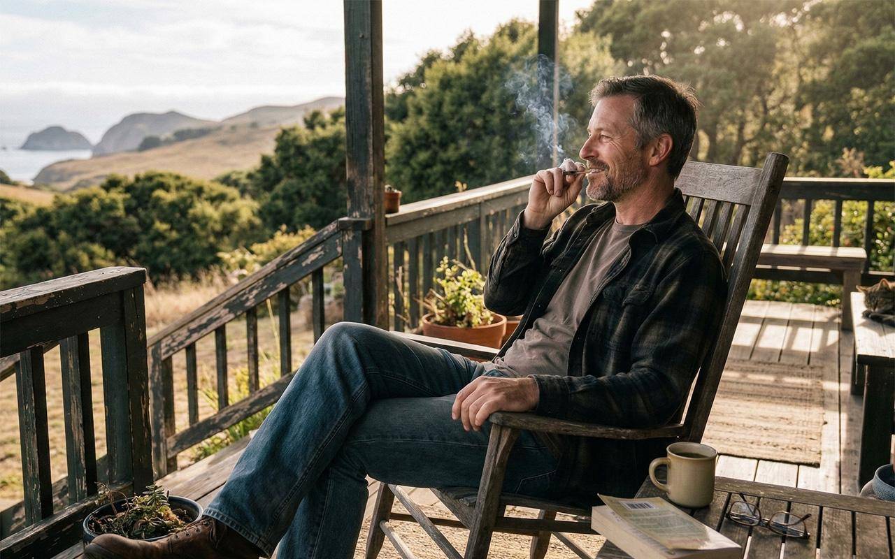 california man smoking a joint