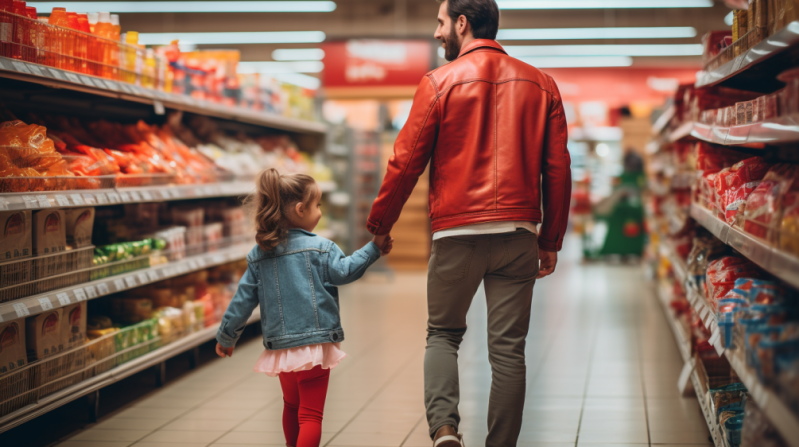 practice shopping math at the supermarket comparing prices