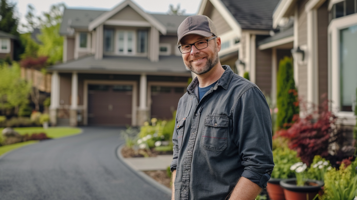 paving contractor on driveway