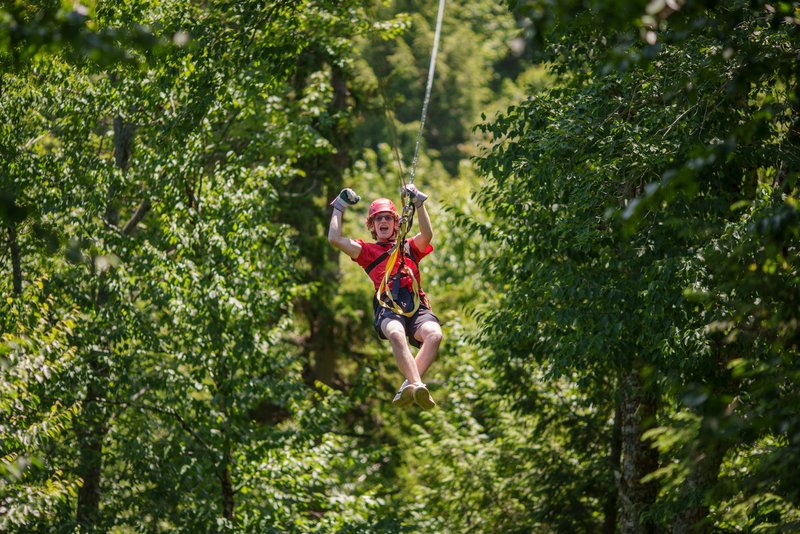 Young rider on the canopy tour at Bretton Woods in New Hampshire's White Mountains (photo credit: Mt. Washington Valley)