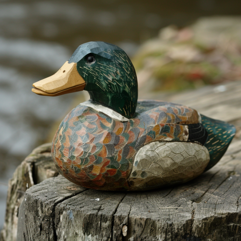carved wooden duck decoy