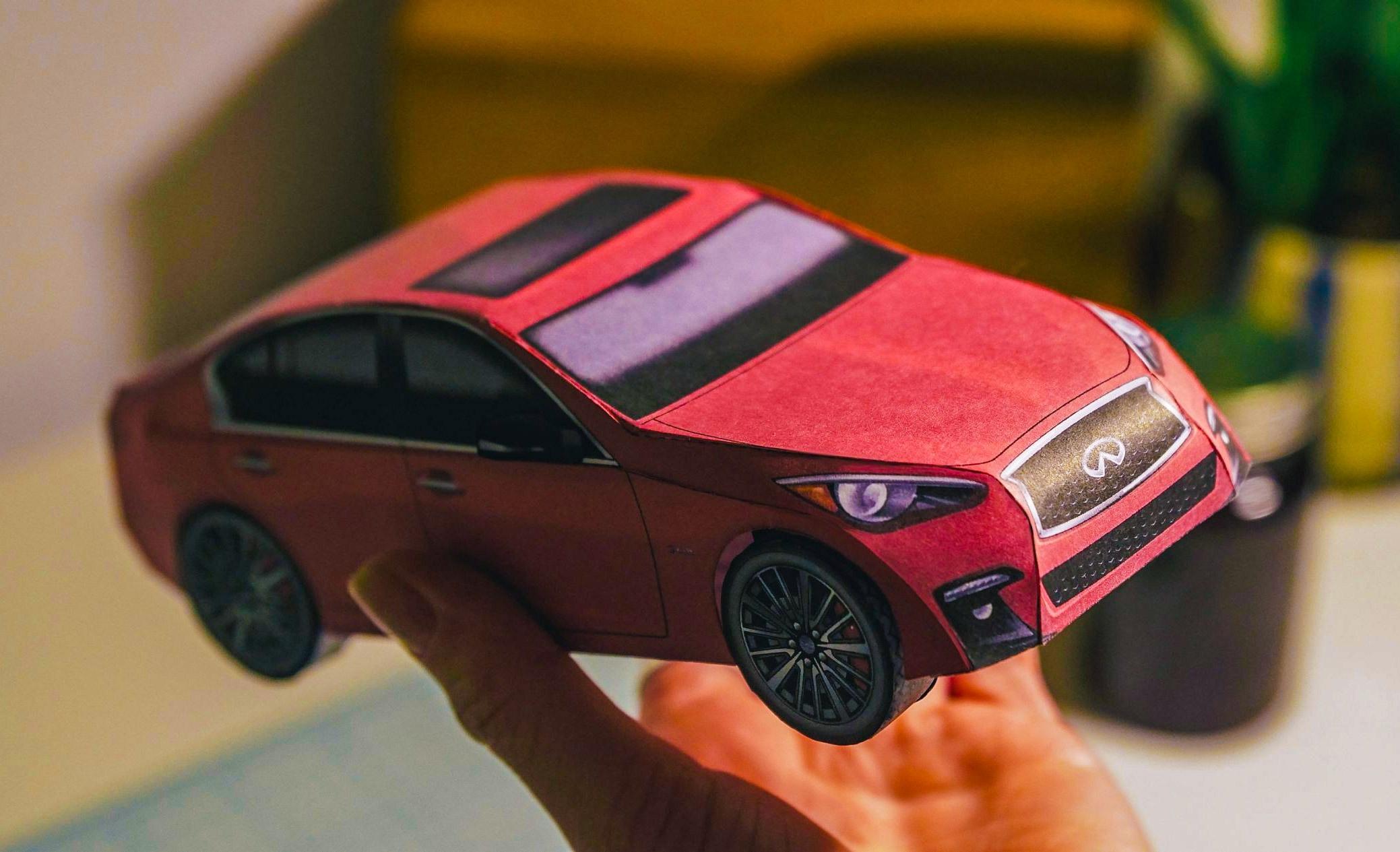 Carigami Printable Q50 Origami Car Perfect for Dads