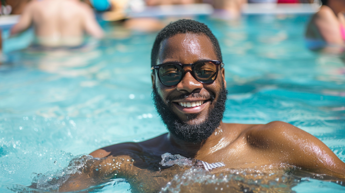 man swimming and staying fit this summer