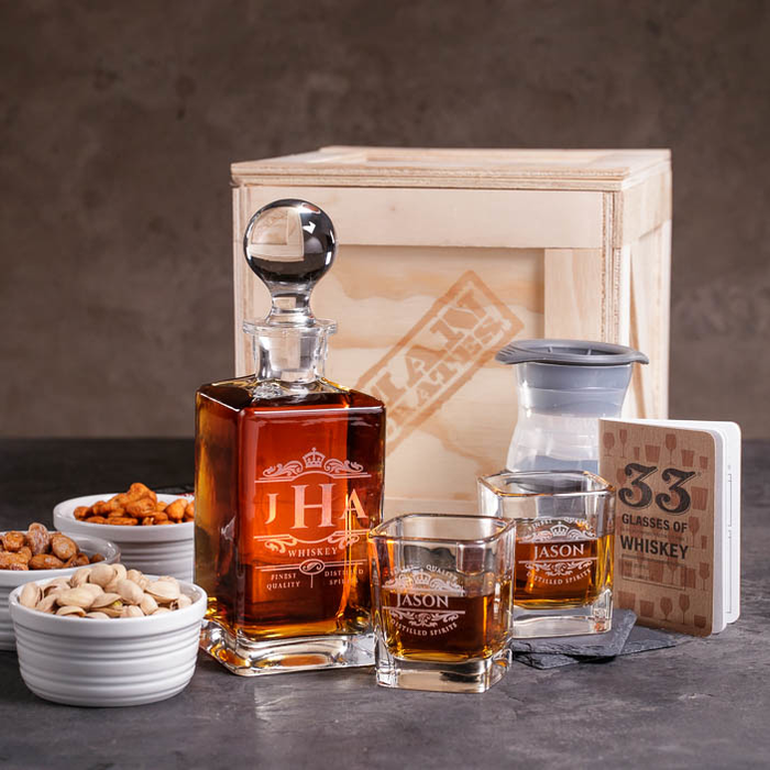 man crates personalized whiskey crate