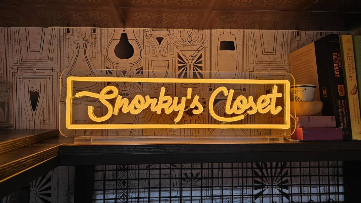 my home bar: snorky's closet speak easy