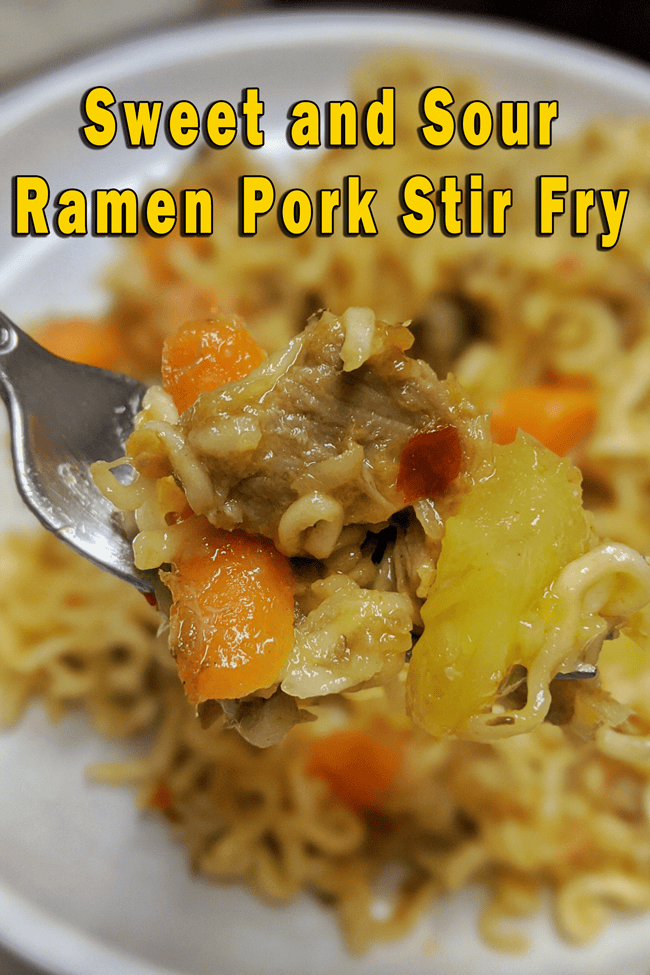 Sweet & Sour Ramen Pork Stir Fry