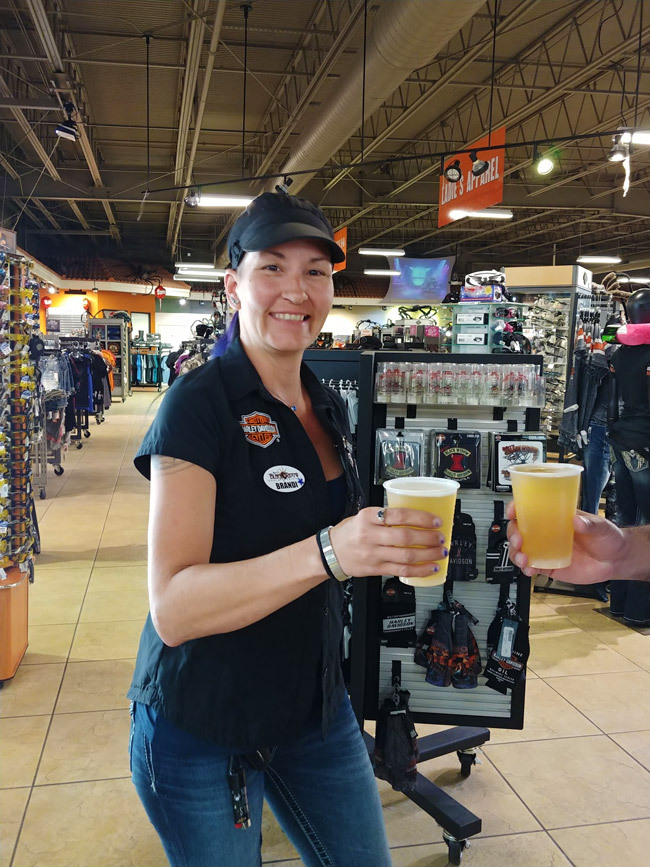 berts black widow harley dealership offers free beer