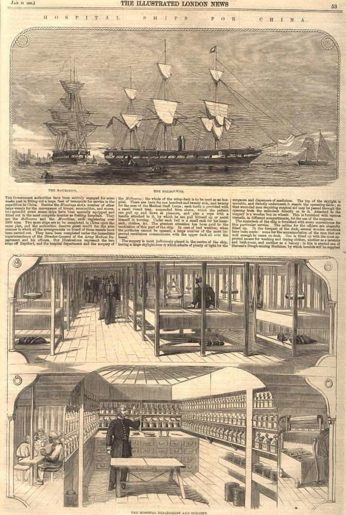 hms melbourn royal navy hospital ship 1860