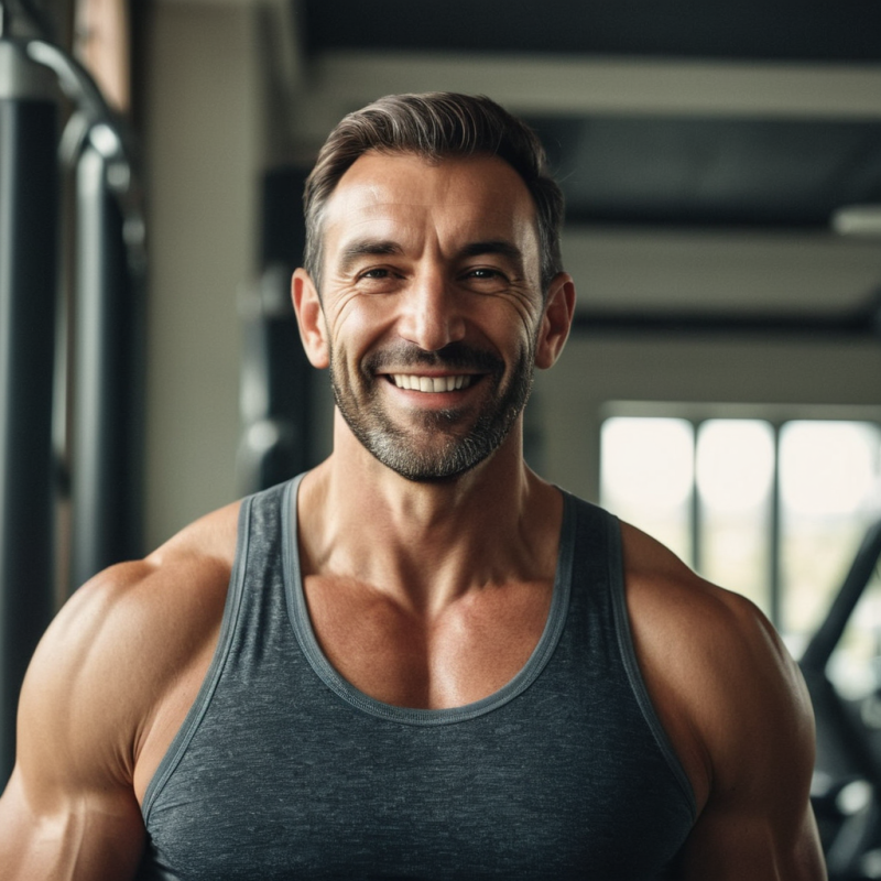 attractive man fit strong body