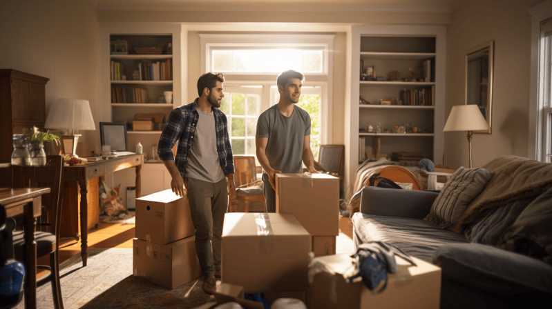 gay couple moving in together