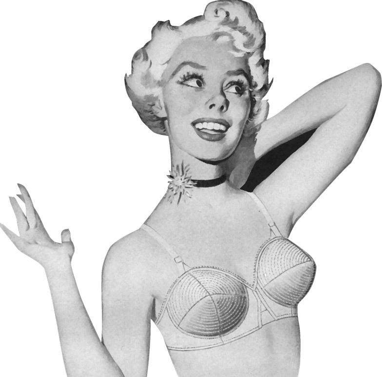 vintage woman in bra