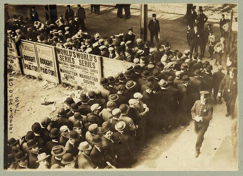 1911 baseball world series fans waiting to get in