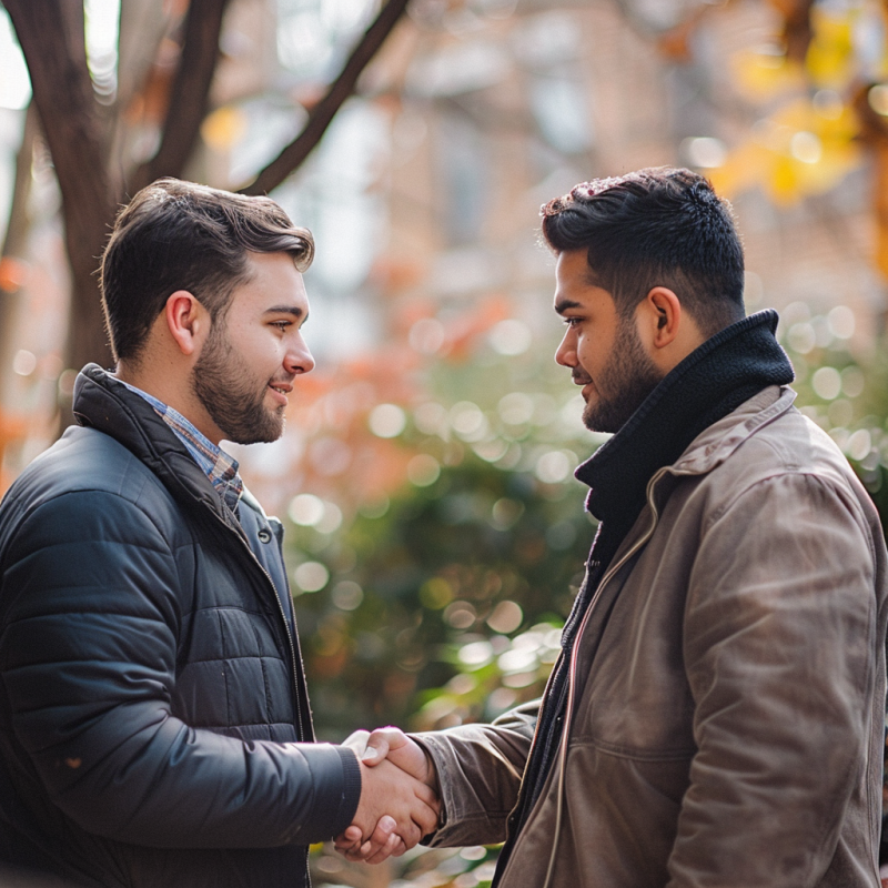 two men apologizing