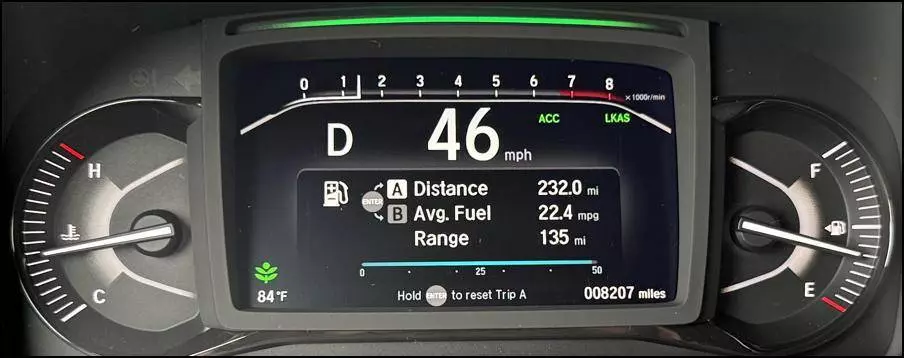 2024 honda passport awd trailsport - main gauge display