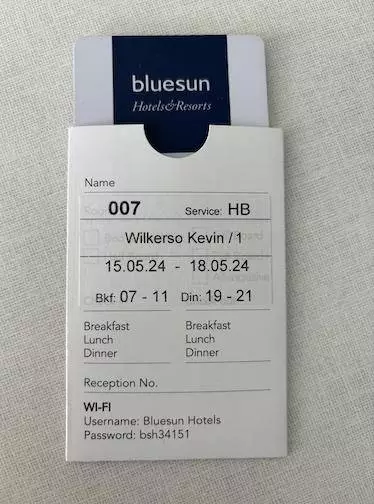 James Bond room key Bluesun Hotel Berulia Croatia