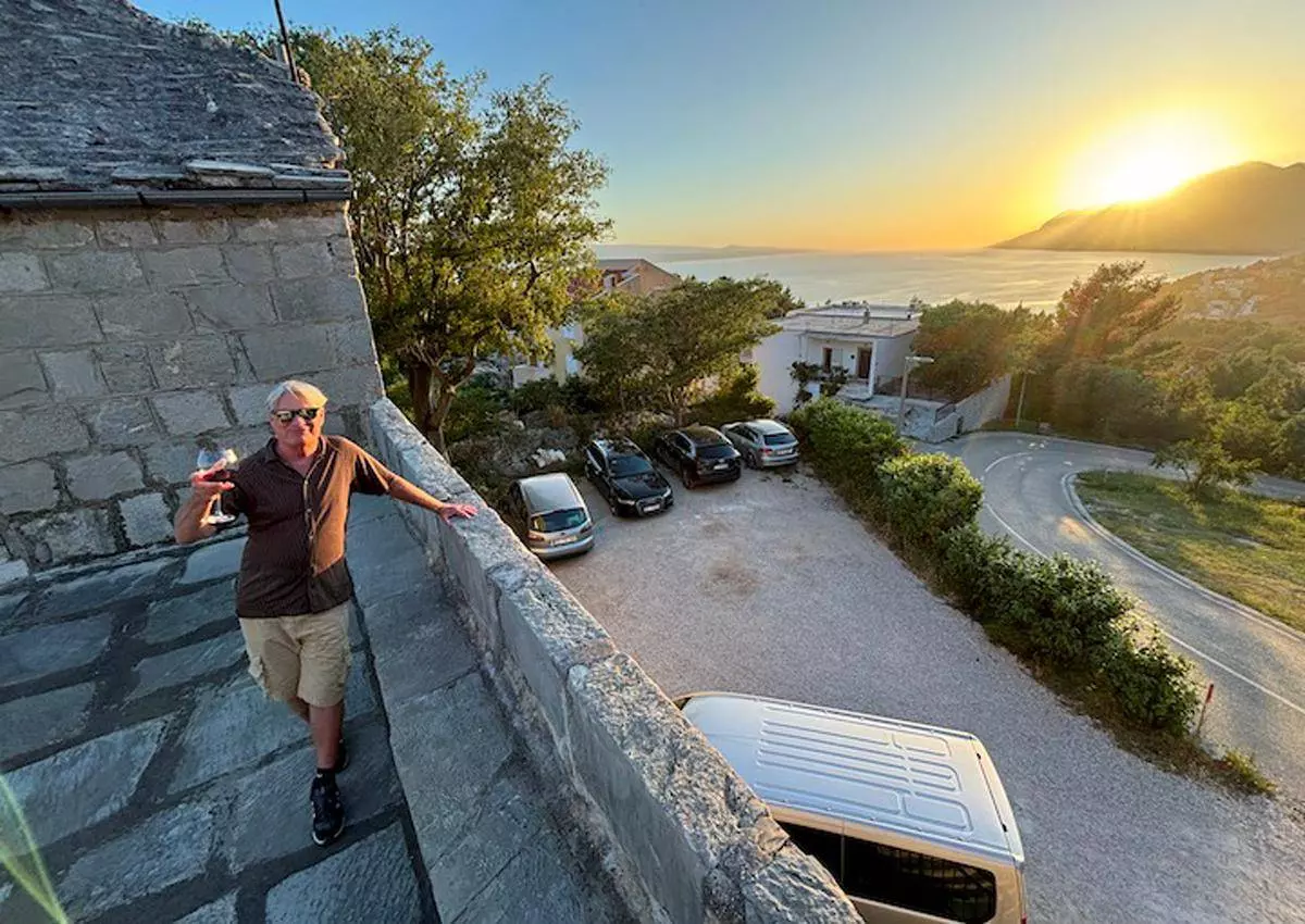 Kevin Wilkerson of PubClub.com on a rooftop in Croatia