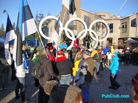 Winter Olympics rings international crowd