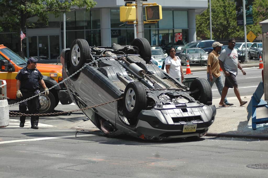 flipped car accident