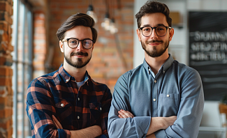 two young men exploring modern masculinity