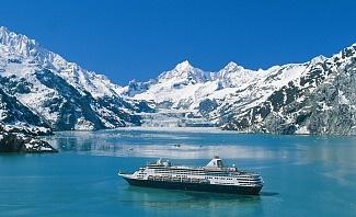 holland america cruise ship in alaska bay