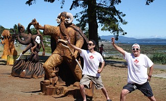 Greg and Colin traveling on Campbell River Canada