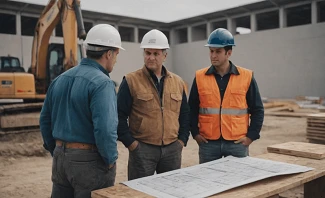 team meeting at a construction company