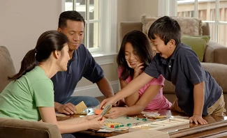 playing games with the family