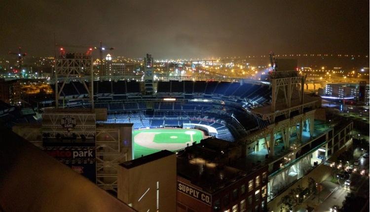 petco park from gaslamp marriott